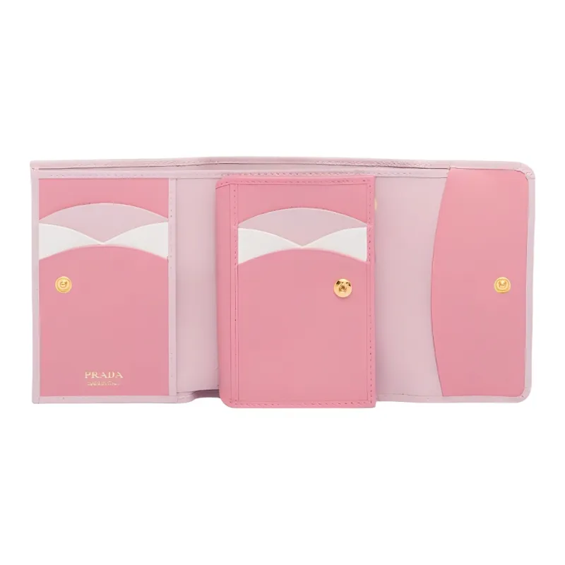 PRADA Saffiano Leather Wallet Women's Pink-2