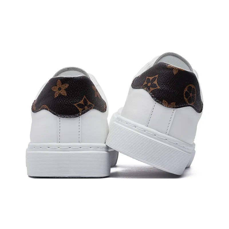JIETEGONGYANG Lightweight And Breathable Low Top Skateboard Shoes Men's White-5