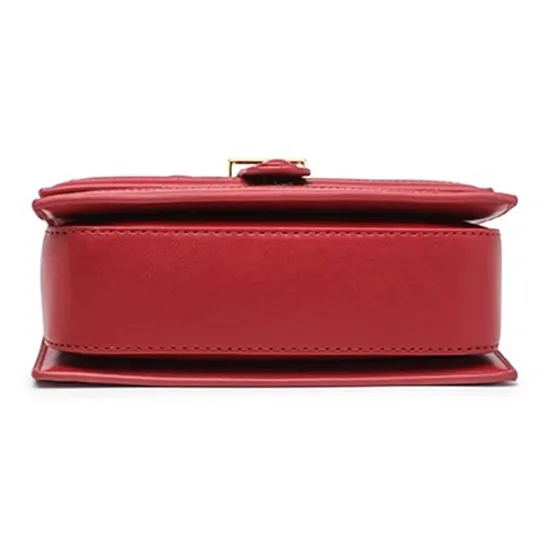 CLEVER& KETCH PU Box Bag, One Shoulder Handbag Women's Red-4