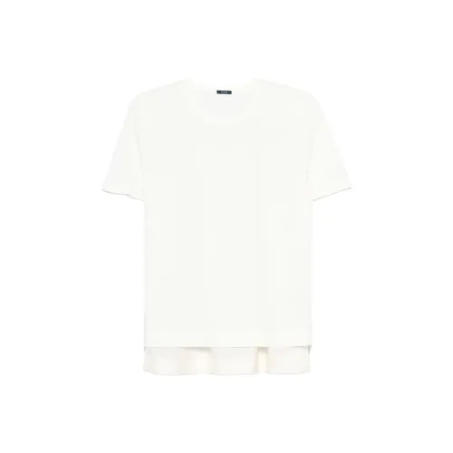 Oudifu Ruffle Sleeve T Shirt Womens White