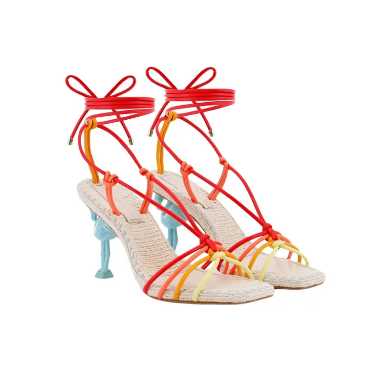 Sophia Webster Flo Copacabana One Strap Sandals 8.5cm Women's Red-2