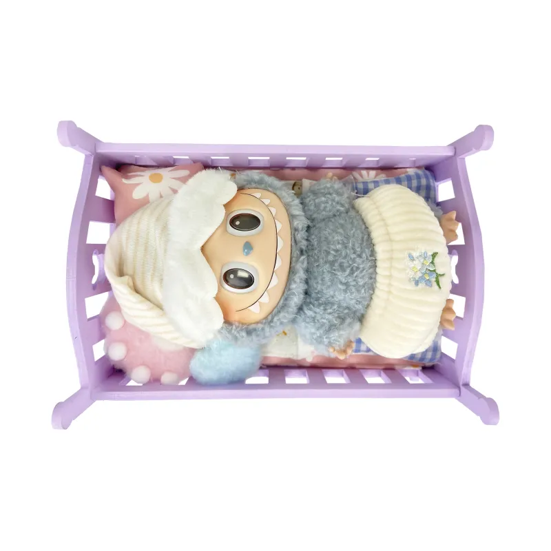 [Modified Doll] POP MART Labubu THEMONSTERS Heartbeat Macaron Collection Good Night's Bed, Cute Hang Tag Box 17cm-21