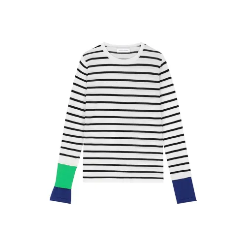 VEGA CHANG SS24 T Shirt Women's White Base Stripes