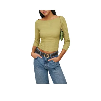 REFORMATION T-Shirt Women's Flat Bean Green