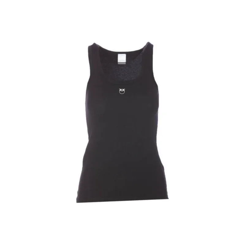 PINKO Logo Detailed Ribbed Tank Top-0