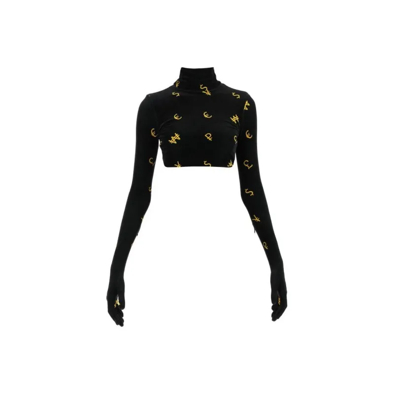 Vetements Crop Tops Women's Black-0