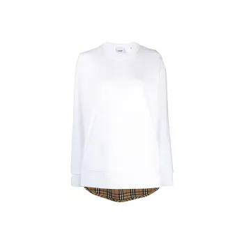 Burberry Bailey Check Panel Sweater 'White'