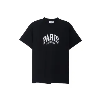Balenciaga Cities Paris SS22 T Shirt Loose Fit Style Women's Black