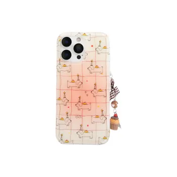 Wei Xin Acrylic Material Blended Plaid Maltese Phone Cases Compatible With IPhone 16/15 Pro Max/Apple 13/14 Pro/Max