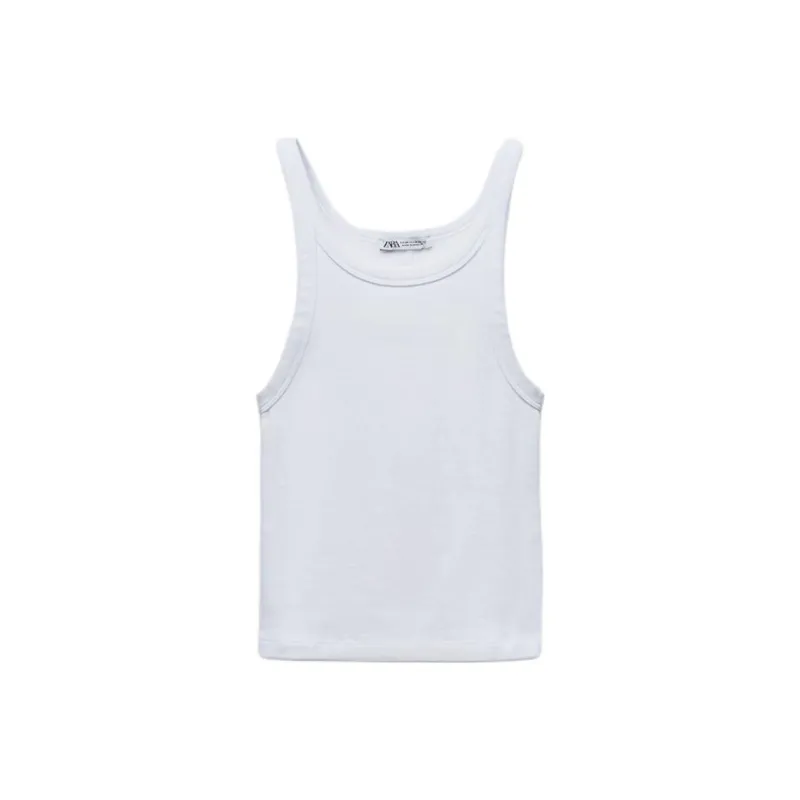 ZARA Tank Tops Women's White-0