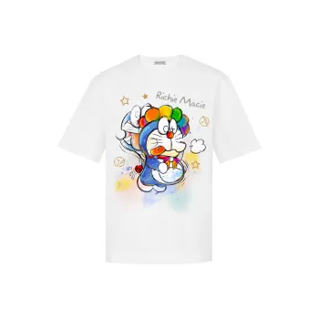 Richie Macie Drop Shoulder Sleeve T Shirt Unisex White
