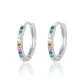 [999 Silver]8mm Color Diamond Earring[Suitable for Earlobes]