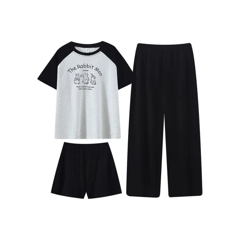 XIAFENYAN Pajama Set Women's Black-0
