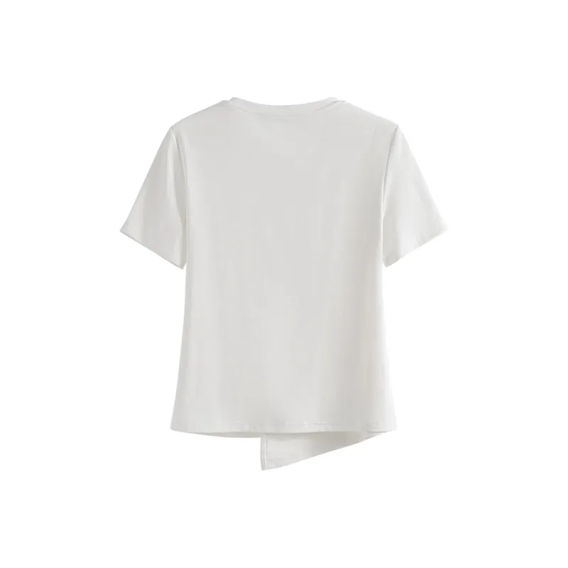 She Enjoys Drop Shoulder Sleeve T Shirt Women's Milk White-1