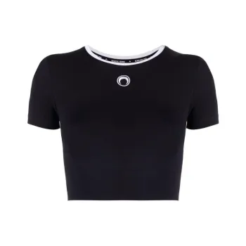 Marine Serre Crop Tops Women's Black