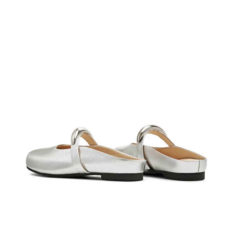 Teenmix Rubber Sole Quiet Abrasion Resistant Slip Resistant Closed Toe Slippers Women's Silver-3