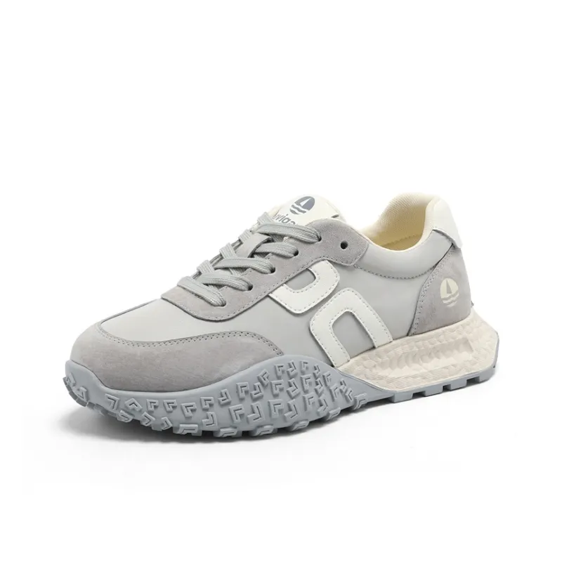 NAVIGARE Small Sailboat Abrasion Resistant Height Increasing Low Top Casual Shoes Women's Light Gray-1