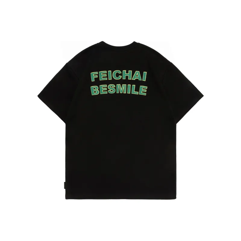 FEICHAI Crew Neck Loose Fit Straight Short-Sleeved T-Shirt Unisex-0