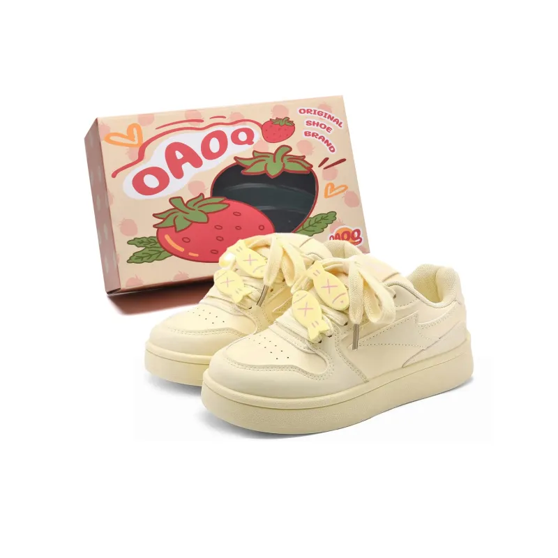 OAOQ Cushioning, Abrasion Resistant, Lightweight, And Breathable Low Top Platform Skateboard Shoes Unisex-15