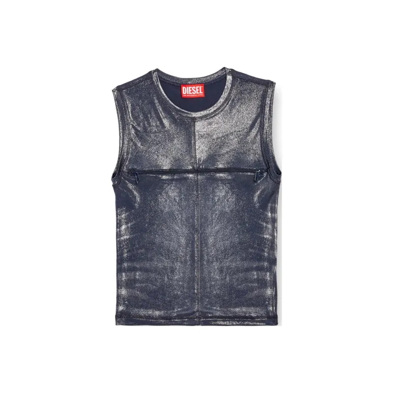 DIESEL T Vezzy Metallic Slit Tank Top-0