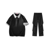 Black Top+Black Ice Silk Pants
