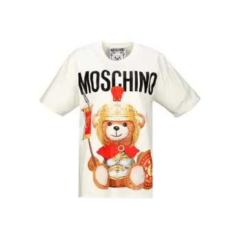 MOSCHINO Drop Shoulder Sleeve T Shirt Women's White