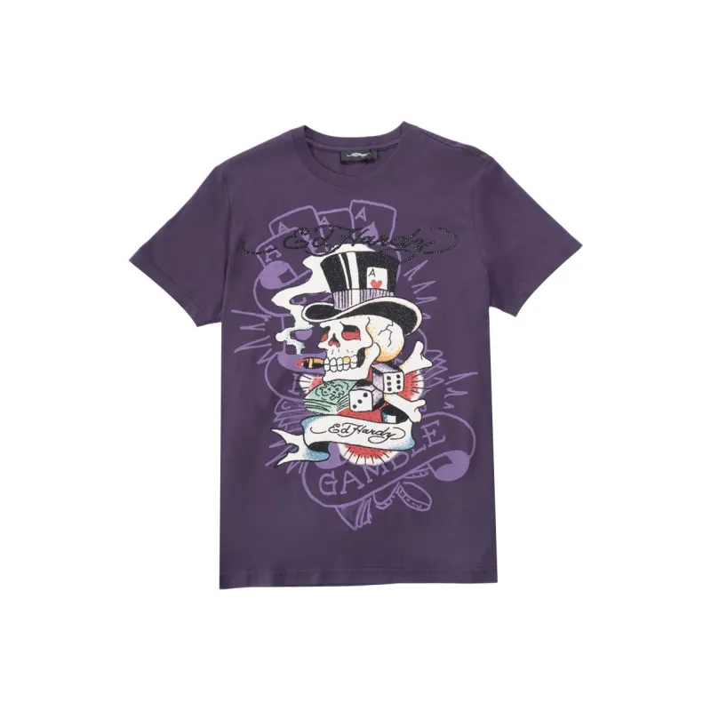 Ed Hardy SS25 T Shirt Men's Berry Purple-0