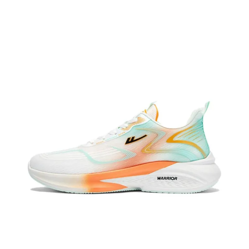 Warrior Low Top Running Shoes Men's White Orange Lake Green-0