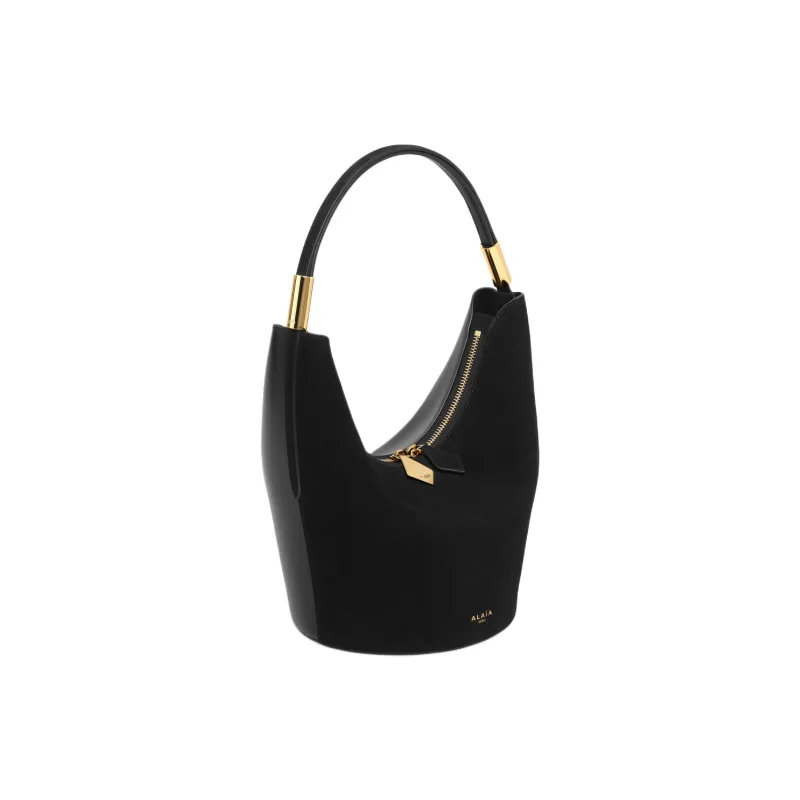Alaia Goatskin Handbag, Shoulder Bag Small Size Women's Black-1
