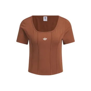 adidas originals Wide Crewneck Corset Tee Brown