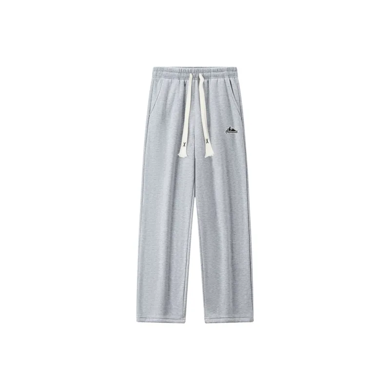 Small Columns Under The Sea Casual Pants Unisex Gray-2