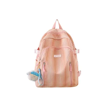 URBAN FOREST Nylon Backpack Unisex Pink/Green/Yellow/Black/White