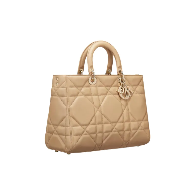 DIOR Lady D Sire Cow Leather Lady Dior Bag, Shoulder Bag, Crossbody Bag, Handbag Large Size Women's Cookie-2
