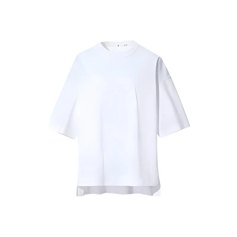 UNIQLO X Jil Sander Women'ss Oversized Half Sleeve T shirt White-0