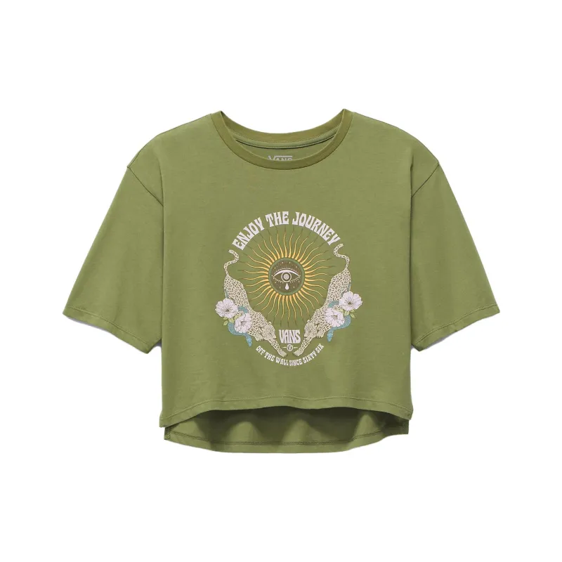 Vans Stormlight Side Slip Crop T-Shirt T-Shirt Women's Green-0