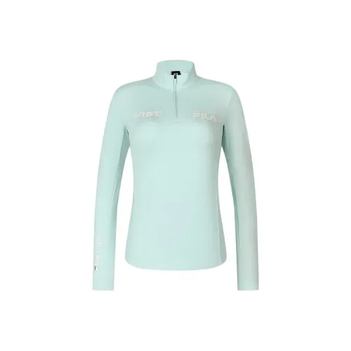 FILA Regular Long Sleeved T Shirts Women's Eggshell Green
