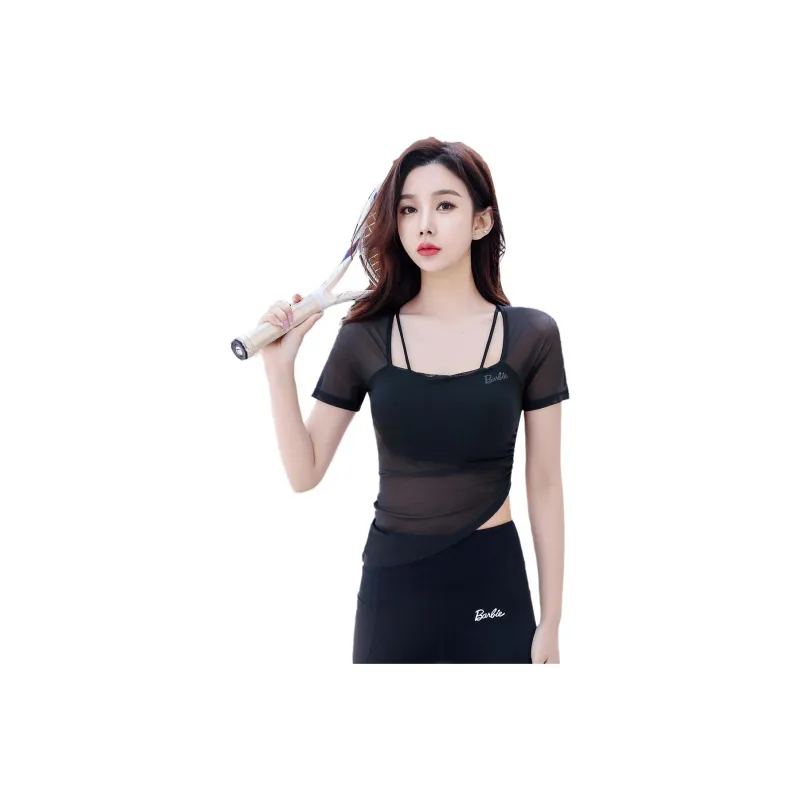 Barbie Yoga T Shirt Women's Black-0