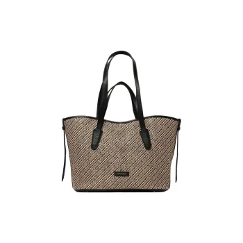 COCCINELLE Cow Leather Tote Bag, Shopping Bag, Shoulder Bag, Handbag Women's Natural & Black