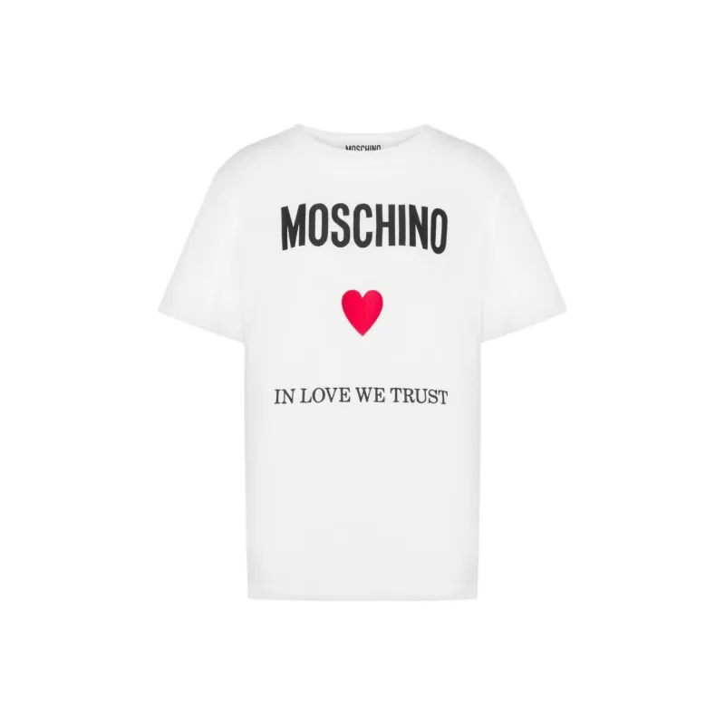 MOSCHINO Logo Embroidered Crewneck T Shirt-0
