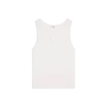 CELINE Triomphe Tank Top In Ribbed Silk Jersey