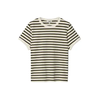COS T Shirt Women's White/Stripes