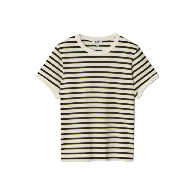 COS T Shirt Women's White/Stripes-0