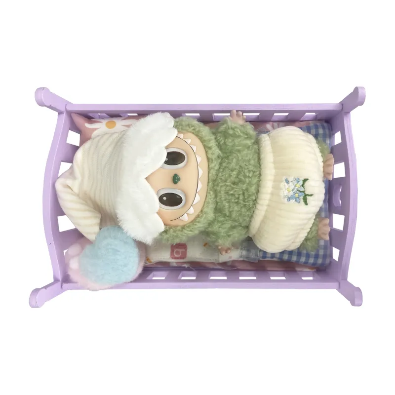 [Modified Doll] POP MART Labubu THEMONSTERS Heartbeat Macaron Collection Good Night's Bed, Cute Hang Tag Box 17cm-15