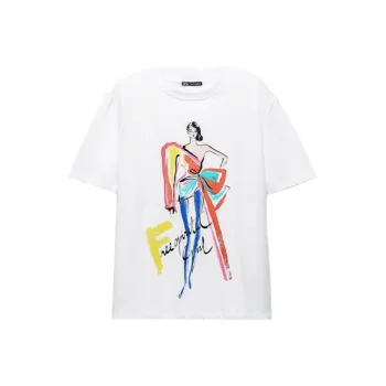 ZARA T Shirts Women's White/Red