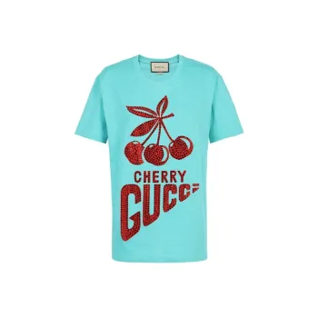 GUCCI Crystal embellished Cherry motif T shirt