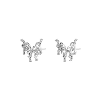 CLARKIA FLOWER S999 Fine Silver Stud Earrings Women's