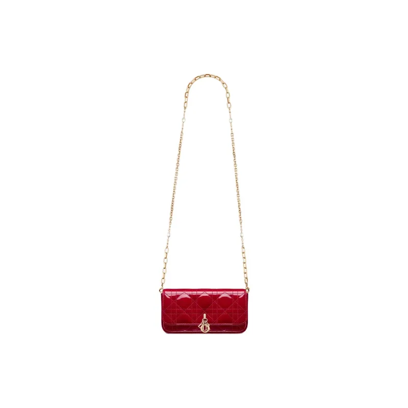 DIOR My Dior Calfskin Clutch, Crossbody Bag, Shoulder Bag Women's Red-1