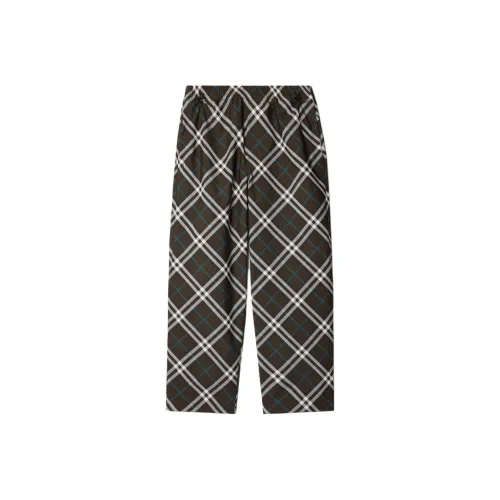 Burberry Straight Leg Checked Drawstring Trousers