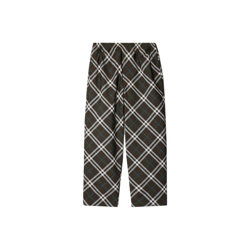 Burberry Straight Leg Checked Drawstring Trousers-0