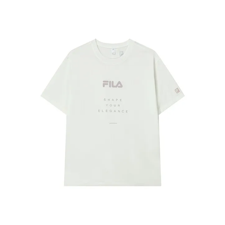 FILA Athletics Drop Shoulder Sleeve T Shirt Women's Raw White-0